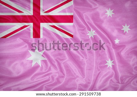 Gay Pride flag of Australia on fabric texture,retro vintage style