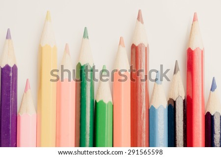 Art background, color pencils in pastel tone.