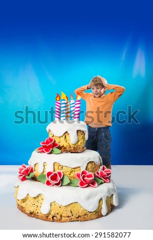 Birthday boy with a birthday cake