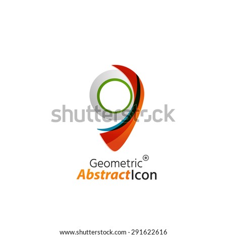 Abstract geometric business corporate emblem - map tag. Logo icon design for travel or any other idea
