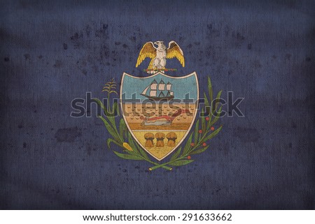 Allegheny County , Pennsylvania flag on fabric texture,retro vintage style