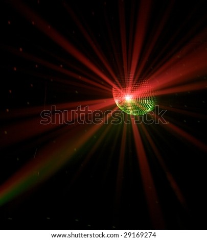 Disco ball with rays in haze