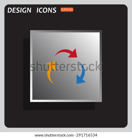 arrows on a circle. icon. vector design