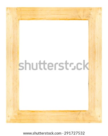 Light wooden frame isolated on white background.