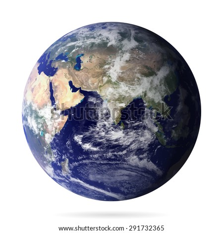 Earth realistic with shadow vector eps10. Elements of this vector furnished by NASA