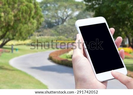 Woman hand with smartphone