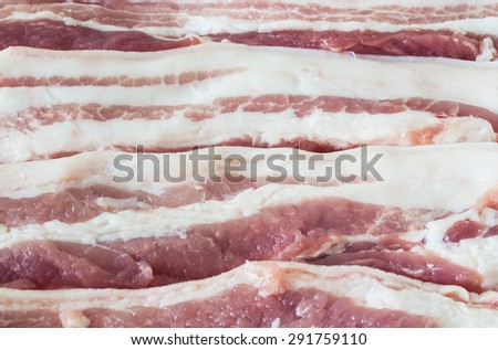 Picture of raw pork belly for cooking preparation