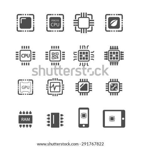 Computer Chips icons,Vector