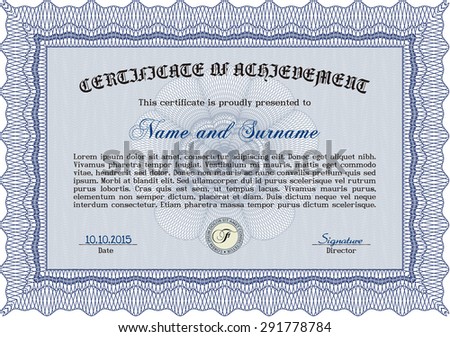 Sample Diploma. Vector illustration.With quality background. Lovely design. 