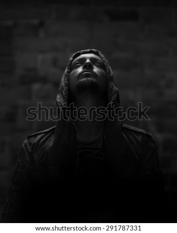 Male silhouette .Dramatic concept 