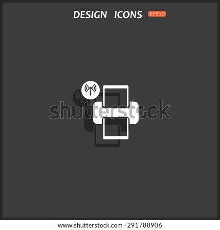 Printer with wi-fi connection. icon. vector design