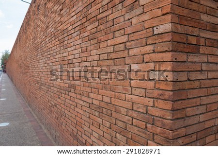 View around antique brick wall - Tha Phae Gate Royalty-Free Stock Photo #291828971