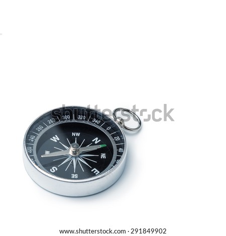 Classic compass isolated, shallow DOF, focus on dial Royalty-Free Stock Photo #291849902