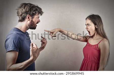 Woman accusing her boyfriend Royalty-Free Stock Photo #291869945