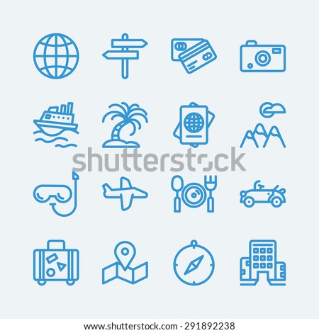 Travel,vacation line icons. Vector EPS10