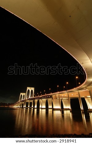 The night of Sai Van bridge in Macau