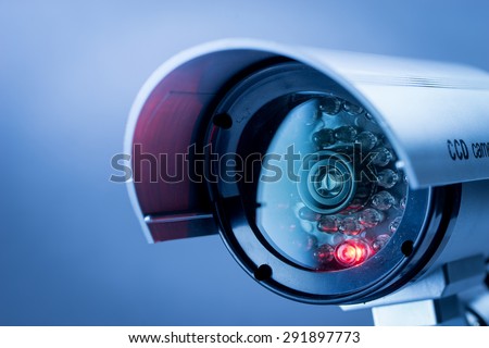 Security CCTV camera in office building Royalty-Free Stock Photo #291897773