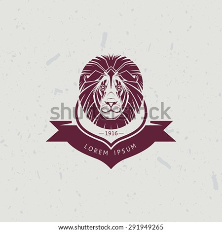 Icon design element with lion head