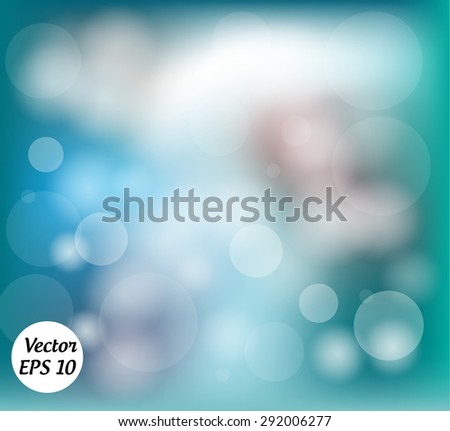 Green abstract background with bokeh.
Vector Illustration.
