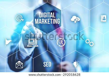 Interactive digital marketing channels illustration