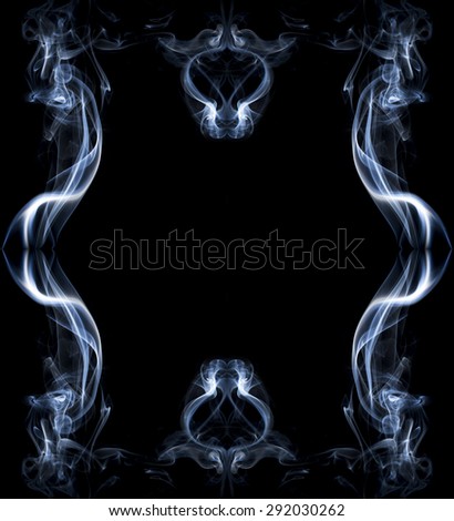 Frame made of smoke on black background