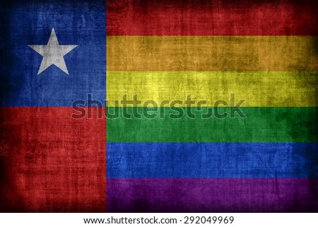 Chile Gay flag pattern, retro vintage style