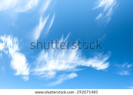 Beautiful fluffy clouds on blue sky