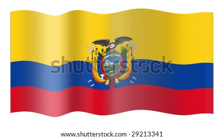 Flag of Ecuador. Illustration over white background