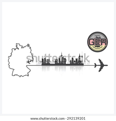 Germany Skyline City Silhouette Background Vector Design Template