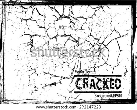 Cracked Splatter Paint Texture . Distress Grunge background . Scratch, Grain, Noise rectangle stamp .Black Spray Blot of Ink.Place illustration Over any Object to Create Grungy Effect .abstract vector