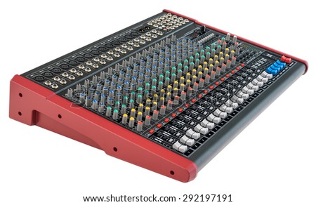Professional Mixing Console. Music Device Isolated on White Background