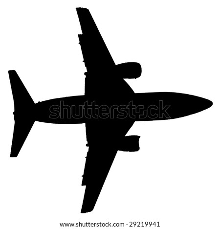 plane silhouette Royalty-Free Stock Photo #29219941