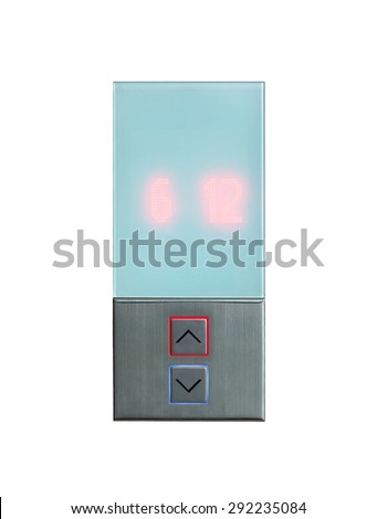 Elevator Button up and down direction on white background, include clipping path