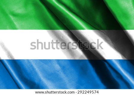 Sierra Leone flag on soft and smooth silk texture