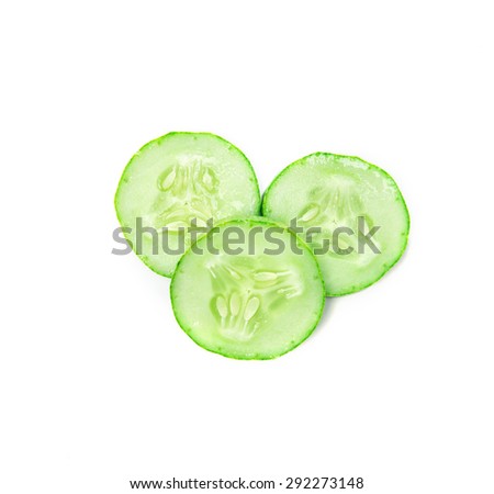 The Sliced Cucumber on white background