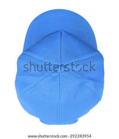 The top blue baseball cap isolated on a white background
