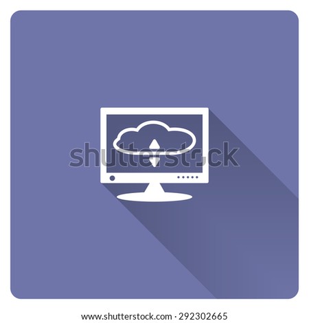 cloud storage on the computer. icon. vector design
