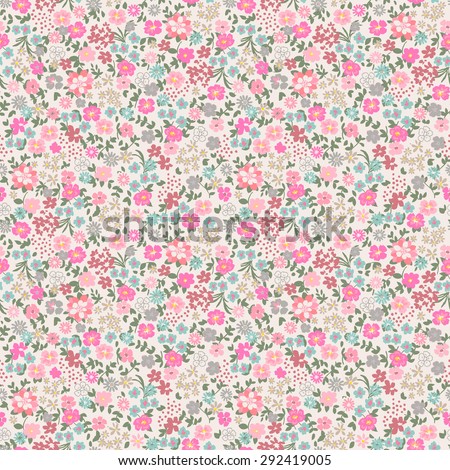 Seamless Ditsy Floral Pattern in vector