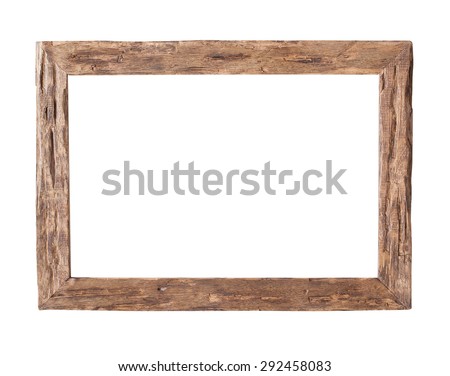 Wooden Frame. Rustic wood frame isolated on the white background 