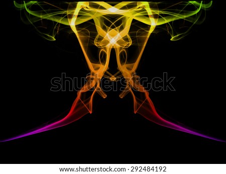 colored smoke isolated on black