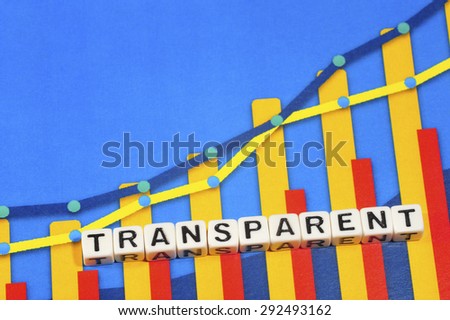 Business Term with Climbing Chart / Graph - Transparent