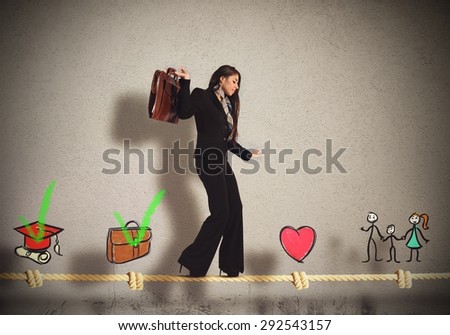 Stages of work and life of businesswoman Royalty-Free Stock Photo #292543157