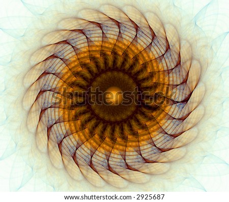 Fractal with star; abstract design, background set on white