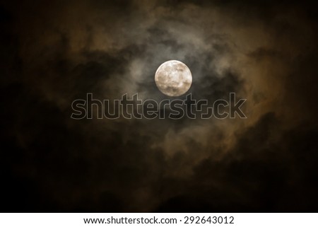 Dramatic soft Moon on Cloudy day.
