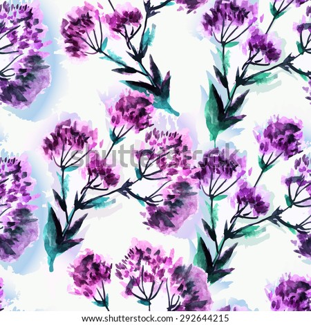 Vector graphic, artistic, romantic image of seamless pattern watercolor bouquet Flowers on a white background. Can be used for design  fabric, wallpaper, wrapping paper