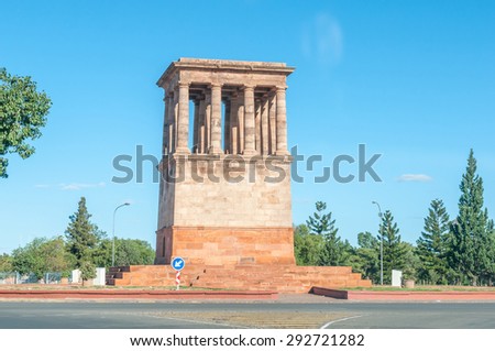 The Honoured Dead Memorial in Kimberley commemorates those who died defending the city during the Siege of Kimberley in the Anglo-Boer War Royalty-Free Stock Photo #292721282