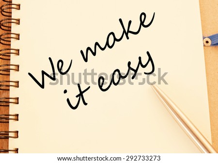 We make it easy concept on book 