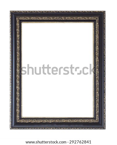 Carved wooden Picture frame isolated on white background.