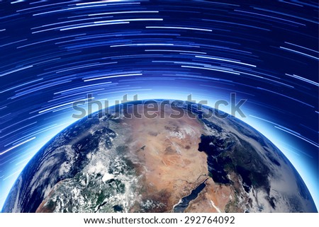 planet earth and star. Elements of this image furnished by NASA