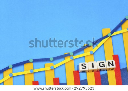 Business Term with Climbing Chart / Graph - Sign